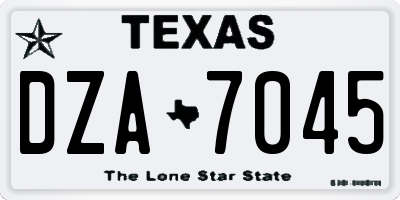 TX license plate DZA7045