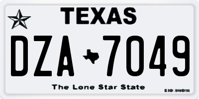 TX license plate DZA7049