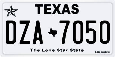 TX license plate DZA7050