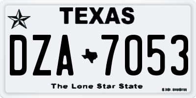 TX license plate DZA7053