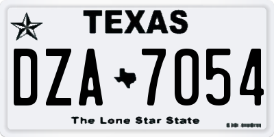TX license plate DZA7054