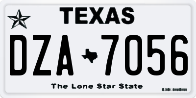 TX license plate DZA7056