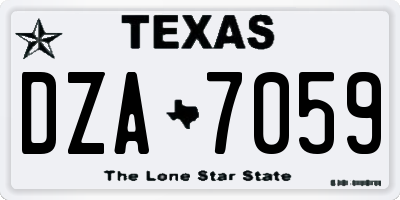 TX license plate DZA7059