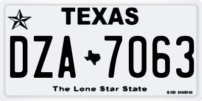 TX license plate DZA7063