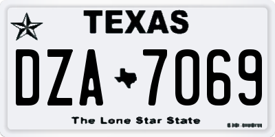 TX license plate DZA7069