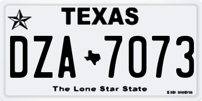 TX license plate DZA7073