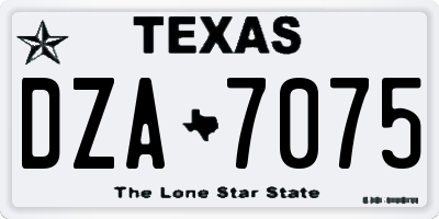 TX license plate DZA7075
