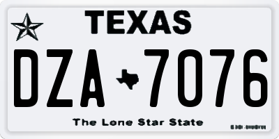 TX license plate DZA7076