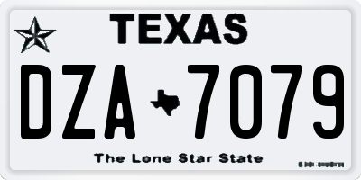 TX license plate DZA7079