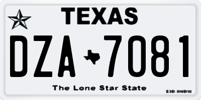 TX license plate DZA7081