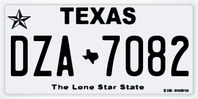 TX license plate DZA7082