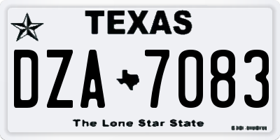 TX license plate DZA7083