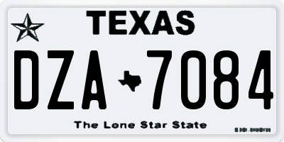 TX license plate DZA7084