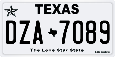 TX license plate DZA7089