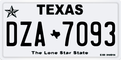 TX license plate DZA7093