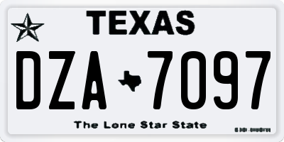 TX license plate DZA7097