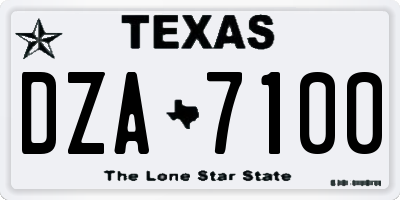 TX license plate DZA7100