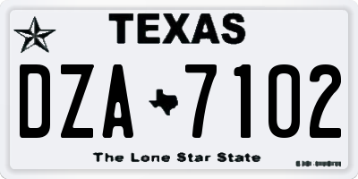 TX license plate DZA7102