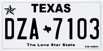TX license plate DZA7103