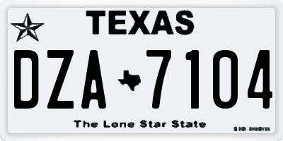 TX license plate DZA7104