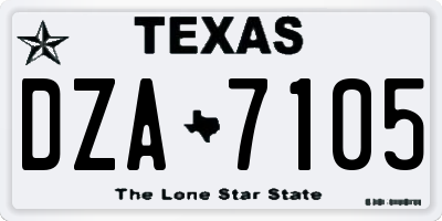 TX license plate DZA7105