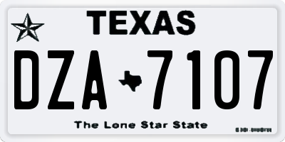 TX license plate DZA7107