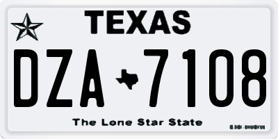 TX license plate DZA7108