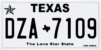 TX license plate DZA7109