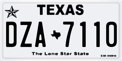 TX license plate DZA7110
