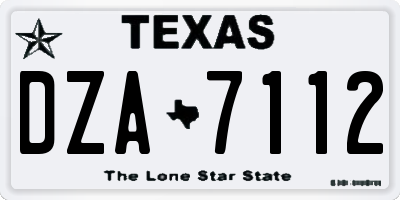 TX license plate DZA7112