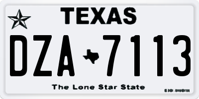 TX license plate DZA7113