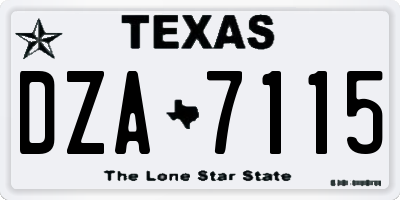 TX license plate DZA7115