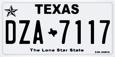TX license plate DZA7117