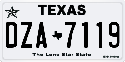 TX license plate DZA7119