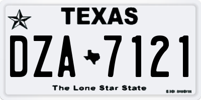 TX license plate DZA7121