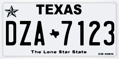 TX license plate DZA7123