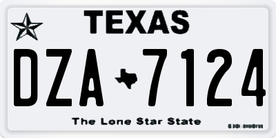 TX license plate DZA7124