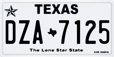 TX license plate DZA7125