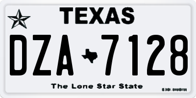 TX license plate DZA7128