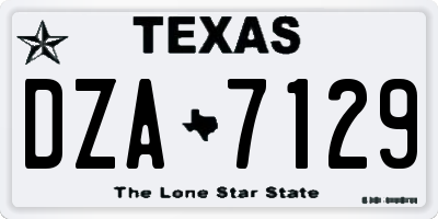 TX license plate DZA7129
