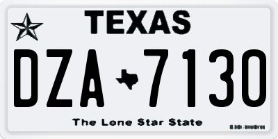 TX license plate DZA7130