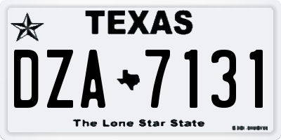 TX license plate DZA7131