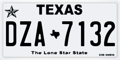 TX license plate DZA7132