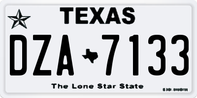 TX license plate DZA7133