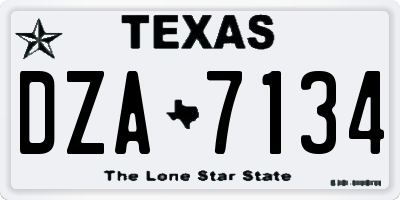 TX license plate DZA7134