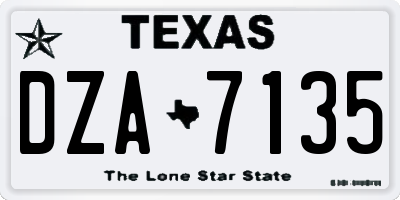 TX license plate DZA7135