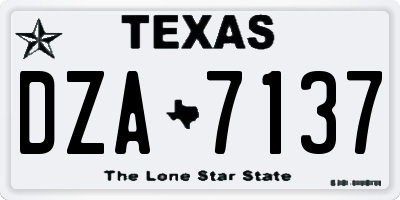 TX license plate DZA7137