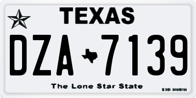 TX license plate DZA7139