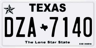 TX license plate DZA7140