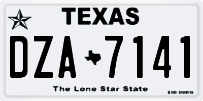 TX license plate DZA7141